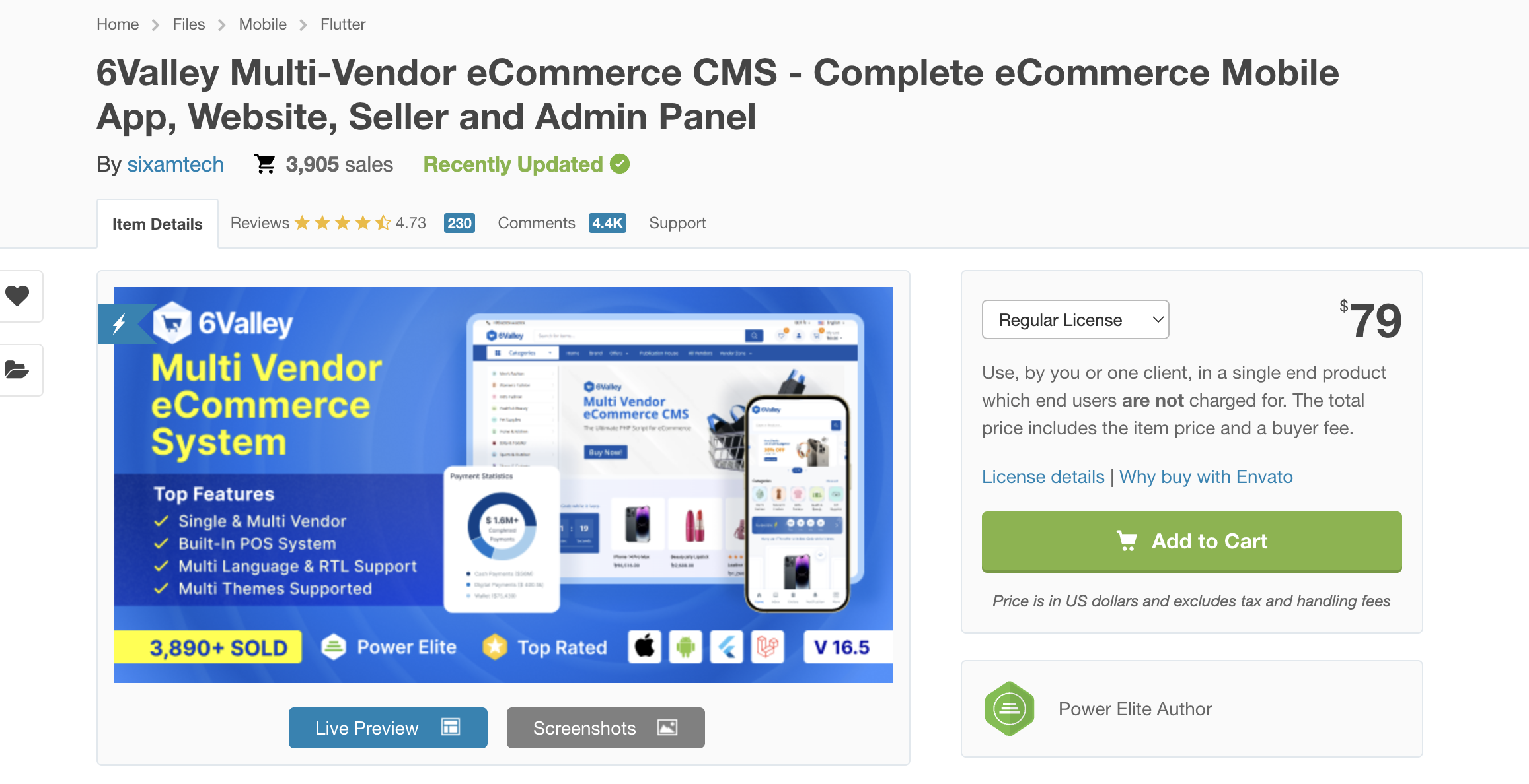 6Valley multivendor e-commerce app preview